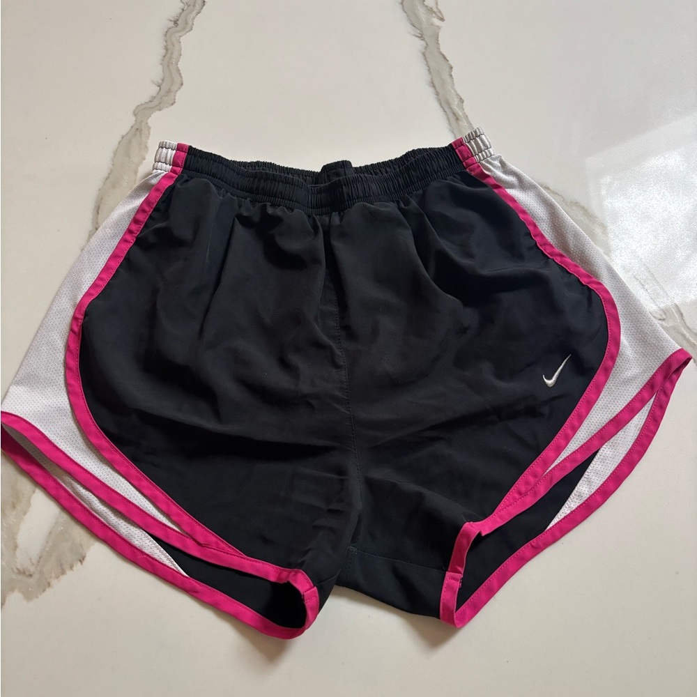 Nike Women's Black Shorts with Pink Trim